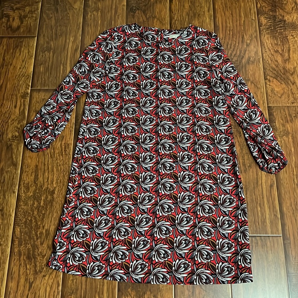 LOFT floral, long sleeve dress